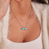Turquoise | Silver | Gemstone Bar Necklace